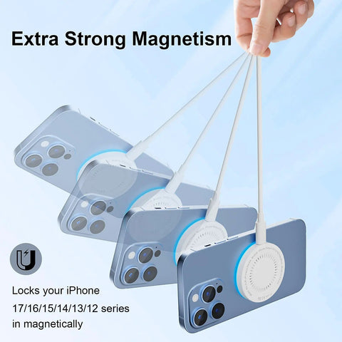 Two Pack Magnetic Wireless Charger With 15W Fast Charge And Dual Ports For iPhone 12 Through 17 Series And AirPods Pro 2 3 4