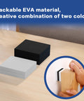 Zero Thump Guarantee This 24 Pcs Eva Foam Headboard Stoppers Kit Packs Heavy Duty Wall Shielding For Bed Frames And Couches Thick Anti Vibration Furniture Pads Keep Things Smooth As Butter In Black White, showing stackable black and white EVA pads.