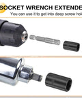Premium Cr-V Steel 10mm Shallow 6-Point Impact Socket With 1/4 Inch Drive, 25 Mm Depth Plus Extra Long Hex Shank Adapter For Tight Spots And Bolt Removal Jobs. socket extender with 10mm socket and hex shank adapter