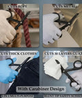 Two Pack 8 Inch Trauma Shears With Carabiner Clip For EMS Crews, Nurses, And First Responders, Heavy Duty EMT Medical Scissors For Ambulance Or Hospital Use, Durable Medical Shears You Can Carry On The Go, cuts rope and gauze