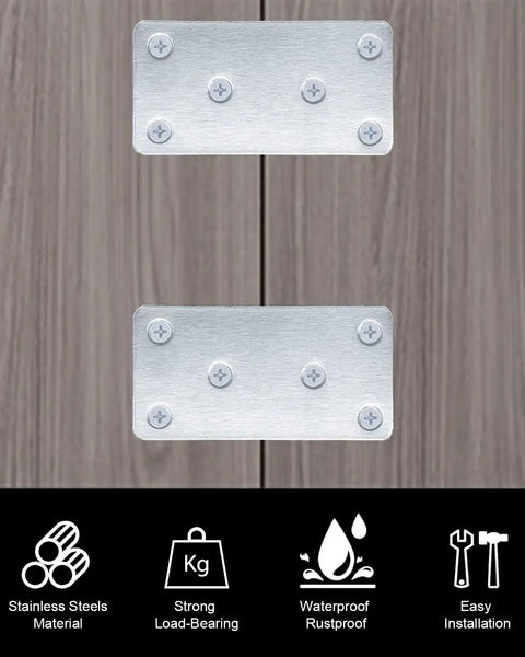 Twenty Pack Stainless Steel Flat Mending Brackets for Furniture Repair Featuring Rock Solid Heavy Duty Support Plates with Six Quick Install Holes for Bulletproof DIY Renovation and Shop Grade Construction