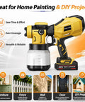 Heavy Hitter Cordless Paint Sprayer With Dual 20V Rechargeable Batteries And Hvlp Paint Gun Kit, featuring precision tips and sturdy design.