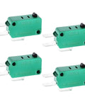 Four Pack KW3-OZ-0 Micro Limit Switches 16A 125VAC/250VAC 1 NO 1 NC SPDT Panel Button Actuated Miniature Switches