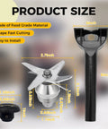 Replacement Blender Blade Assembly With Wrench And Drive Socket Removal Tool Kit dimensions and materials displayed.