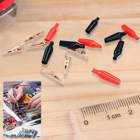 Pro Grade Copper Alligator Clips Set 35mm Insulated Crocodile Clips For Electrical Testing And DIY Projects with covers