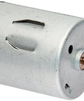 Beefy Torque 5000 RPM 6V Mini DC Motor With Cylinder Magnetic Drive for small projects and DIY robotics, front view, silver body.
