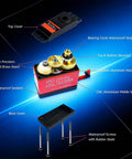 Two Pack 20Kg Digital Servo Motor Beefy Torque Full Metal Gear Waterproof for RC Model DIY DS3218MG with labeled parts diagram