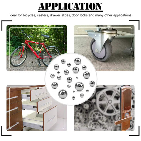 Top Shelf Sae Precision Chrome Steel Ball Bearings 500 Piece Assorted Bike Tool Kit for bicycles, casters, and locks.