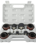 Heavy Hitter 25 Piece Sanding Drum Kit For Drills And Benchtop Presses With Five Mandrel Arbors, displayed in a carry case.