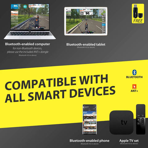 Smart Wheel On Bike Trainer With Bluetooth And ANT Plus Connectivity For Zwift And Onelap Indoor Cycling Stand compatibility chart