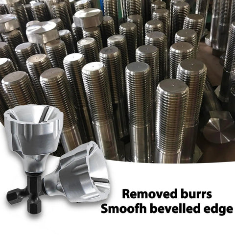 Heavy Duty External Chamfer Deburring Tool With HSS Hex Shank And Carbide Blades For Fast No Fuss Burr Removal On Metal Bolts