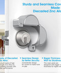 Round Deadbolt Lockout Device No Drill Install Protect Keyhole Toddler Proof Deadbolt Cover Matte Silver Finish Installed