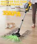 Cordless Vacuum Cleaner For Dewalt 20V Battery Compatible 7 In 1 Lightweight Stick Vacuum With HEPA Filter 350W Brushless Motor 35KPa Suction 3 Modes For Carpet Floor And Car Battery Not Included in use on a carpeted floor with high suction performance.