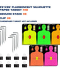 Adjustable Target Stand Base for Paper Targets and Cardboard Silhouettes H Shape Stand Base with targets, stakes, and clips