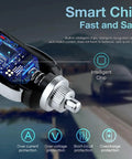 Close-up of Car DC Power Adapter Replacement For Cobra 38WXST showcasing smart chip with protection features in a vehicle.