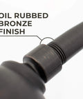 Close-up of oil rubbed bronze finish on 16 Inch Shower Head Extension Arm With High Arc Curve And Hook Design In Oil Rubbed Bronze.