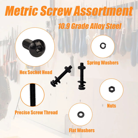 Must Have 3000Pcs Metric Screw Assortment Kit With 18 Sizes M2 Through M5, Hex button head screws, nuts, washers, tools