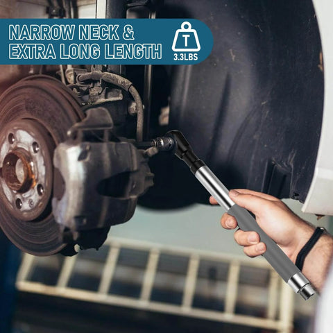 One Half Inch Offset Impact Wrench Extension Kit For Tight Spaces being used on car brake assembly