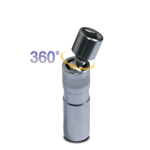 BMW 16mm Magnetic Thin Wall Spark Plug Socket With Extra Strong Magnet And Swivel Head For Easy Plugs Change Slim Reach For Tight Engine Bays Keeps Plugs From Dropping Pro Grade Automotive Tool, 360° swivel head