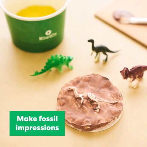 Dinosaurs Fossil Dig Kit For Kids Ages 6 And Up, Real World Science Excavation And Skeleton Assembly, Dig Up Bones, Build A Full Dino Replica With Mini Dinosaurs, Modeling Clay, Plaster, And Geologic Timescale Facts Poster fossil impressions with clay, plaster, mini dinos