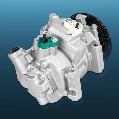 Heavy AC Compressor With Clutch For Toyota Corolla Matrix Scion Xb Pontiac Vibe 2.4L Oem Direct Swap side view.