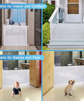 Retractable Baby Gate For Extra Wide Openings, 34 Inch Tall, Extends Up To 71 Inches, indoor outdoor safety mesh gate for pets and kids