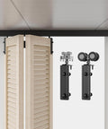 36 Inch Ceiling Mount Box Rail Hardware For Bifold Sliding Barn Doors Heavy Duty Aluminum Alloy Track Kit For Two Doors