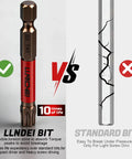Comparison of Torx Bit Set 25 PC With Security Tamper Resistant Star Bits and standard bit, highlighting durability and strength.