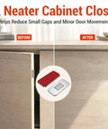 8 Pack Magnetic Cabinet Door Catch Set With Slim Stainless Steel Design Adhesive Mounting Before and After Use