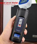 Person using Pro Grade Digital Sound Level Meter Calibrator For Half Inch And 1 Inch Microphones, 94dB And 114dB Calibration Tool