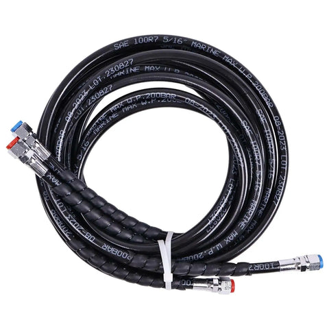 16 Foot Hydraulic Hose Kit HO5116 for SeaStar Outboard Steering with tough replacement hoses and fittings, coiled view