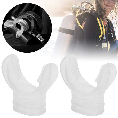 Transparent Silicone Regulator Mouthpiece Replacement Kit For Scuba Snorkel Gear 35mm Breathing Tube