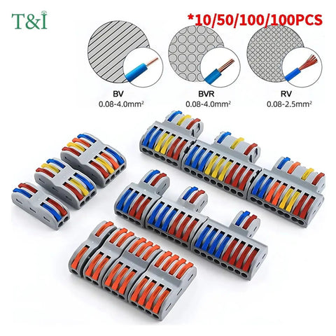 Kickstart Your Next Wiring Job With These Super Fast Push In Wire Connectors That Handle Solid And Stranded Cables Perfectly For Home Junctions. gray push in wire connectors for solid and stranded cables, 0.08-4.0mm²