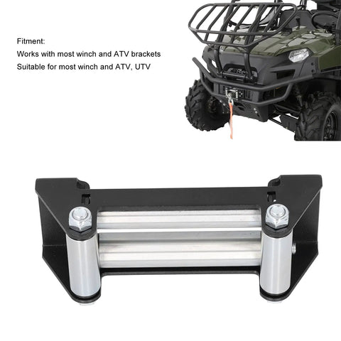 Universal Winch Roller Fairlead 165mm 6 Point 5 Inch For ATV UTV Side By Side Cable Guide Beefy Steel Construction 4000 To 5500 Lbs Load Capacity Ideal Off Road Recovery Reduces Cable Kinks on ATV