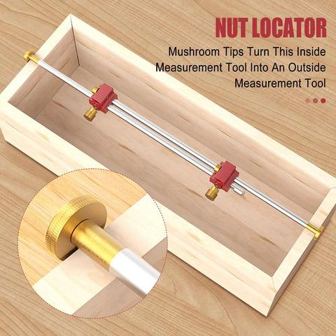 Nail Every Measure With This Straight Up 3 In 1 Modular Bar Gauge For Woodworking Clamping Positioning And Circle Drawing Inside Or Outside Corners Getting It Done Right Today, showing measurement tool in wooden box.