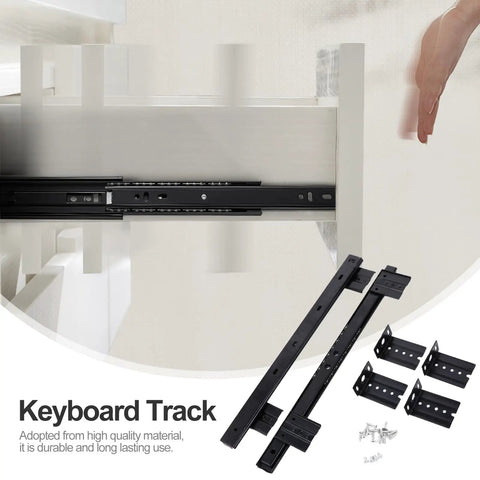 Locking Drawer Slides Heavy Duty Full Extension Runners Side Mount Ball Bearing Rails Track Glides installed under desk