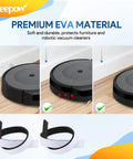 Replacement Soft Bumper Guard For IRobot Roomba 600 700 800 Series And Neato Robot Vacuums Top Shelf Impact Shield installed on a robot vacuum.
