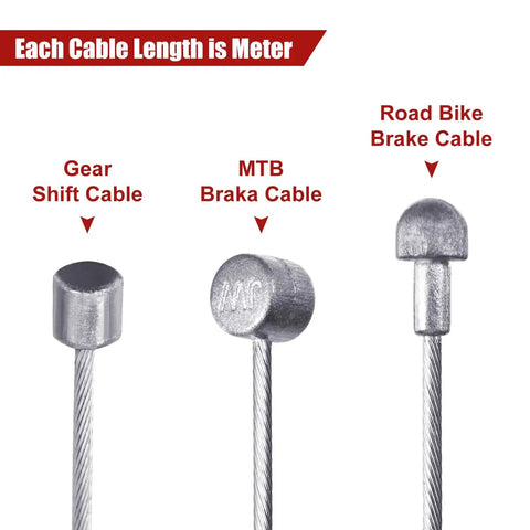 Gear shift, MTB brake, road bike brake cables from Universal Bike Brake And Derailleur Cable Kit With Shifter Cable Housing