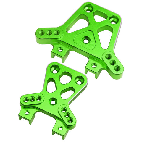 Aluminum Front And Rear Shock Towers For 1 By 18 Traxxas LaTrax Teton Desert Prerunner SST Beefed Up Upgrade Parts 6061 T6 Anodized Green Replaces Stock 7637 Includes Hardware