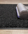 Carpeted Indoor Entrance Mat 3 Ft By 4 Ft Charcoal For Home Or Biz Durable Floor Protector That Traps Dirt And Moisture Easy To Vacuum Low Profile With Vinyl Backing Keeps It Secure with vacuum on mat.
