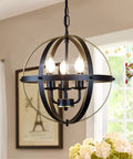Totally Dope Vintage Farmhouse Globe Chandelier With Three Pendant Lights Metal Swag Ceiling Fixture In Gold E12 Base in room