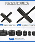 Hardcore Auto Gear And Pulley Puller Set With Shaft Protector Built Rock Solid For Timing Belts and Fan Blades Hardened Steel Handles. Includes gear pullers and shaft protectors.