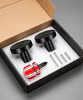 Knockout Matte Black Bifold Closet Door Knobs Featuring Round Cabinet Pulls Durable Aluminum Alloy Build Complete Install Pack with screws and driver