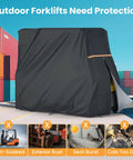 BENVOL forklift cab cover, black 420D silver-coated waterproof Oxford cloth, fits 102x45x82 in.