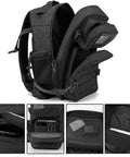 Rugged 25L Military Tactical Backpack For Everyday Carry And Bug Out Readiness With Molle Webbing Laser Cut Panels Black