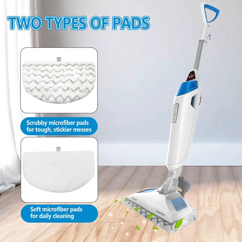 4 Pack Replacement Steam Mop Pads for PowerFresh Series Fits 1940 1440 1544 1806 2075 Models Soft Microfiber Pads With Scrubbing Strips For Everyday Cleaning And Tough Messes Reusable And Washable