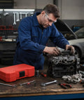 Heavy Duty Screw Extractor Kit With Durable Coating For Stripped Bolts And Broken Fasteners Perfect For Garage Pros And DIY Guys Who Need Quick Fixes used on engine repair bench