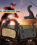 Six Pairs Resin Bike Brake Pads For Disc Brakes with Shimano Deore XT XTR LX SLX Hone Alfine Saint, dimensions shown
