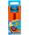 BHT77 Diecast Car And Track Pack in Orange, includes car and 15ft of track, packaged with Hot Wheels branding