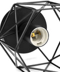 Close-up view of Retro Black Industrial Cage Ceiling Light 2 Pack, showing E27 socket and metal cage design.